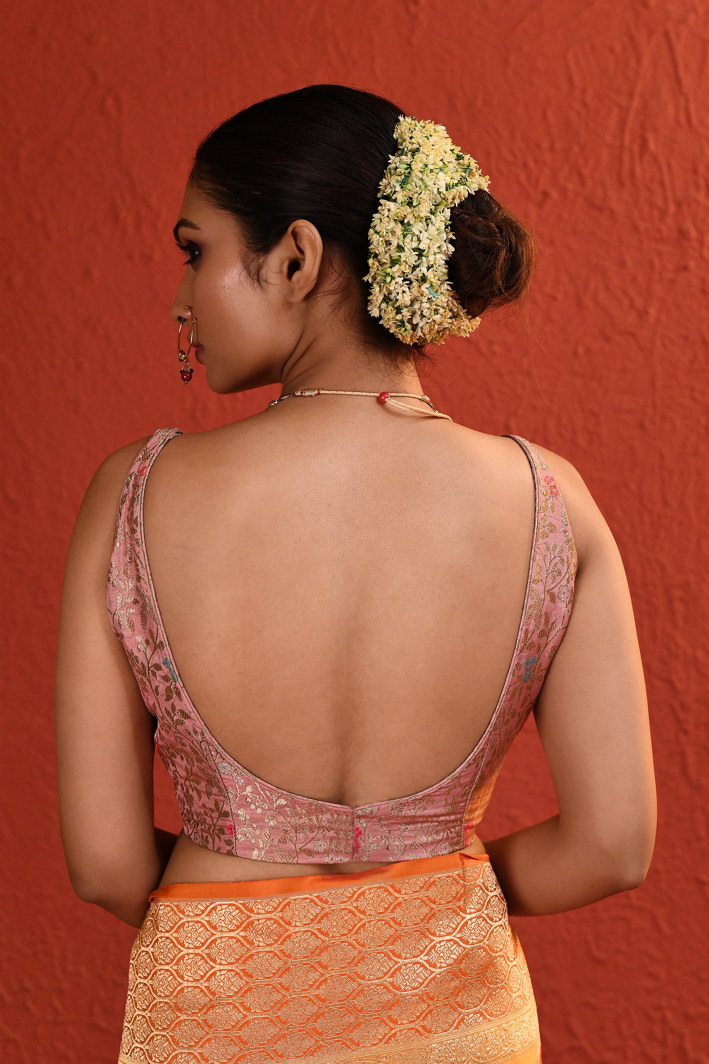 Pink Brocade Blouse