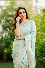 Koushani in Powder Blue Banarsi Silk Saree