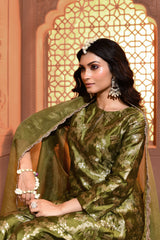 Mehendi Green Summer Silk Kurta Garara Set