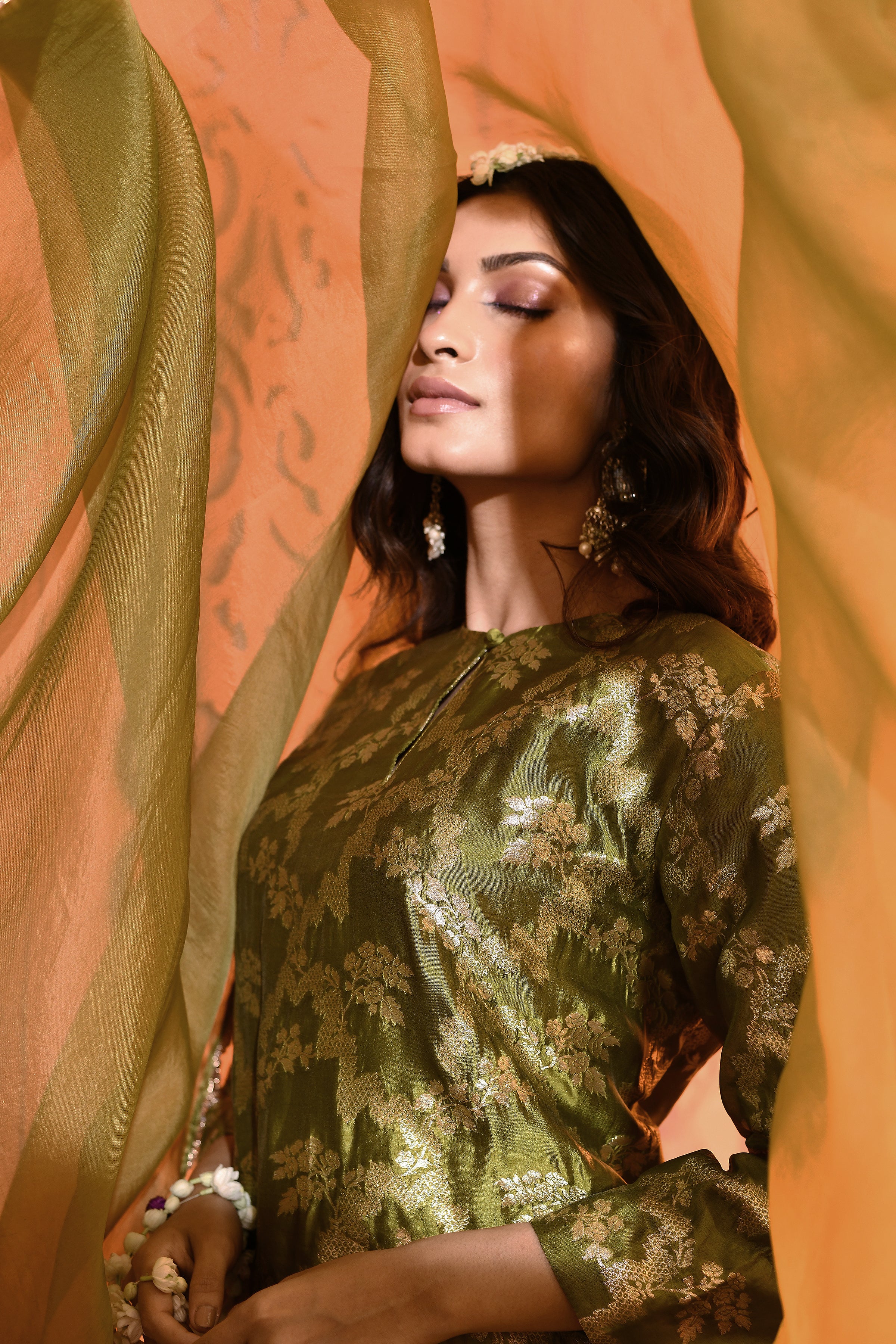 Mehendi Green Summer Silk Kurta Garara Set