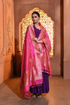 Pink Handwoven Booti Silk Duppatta