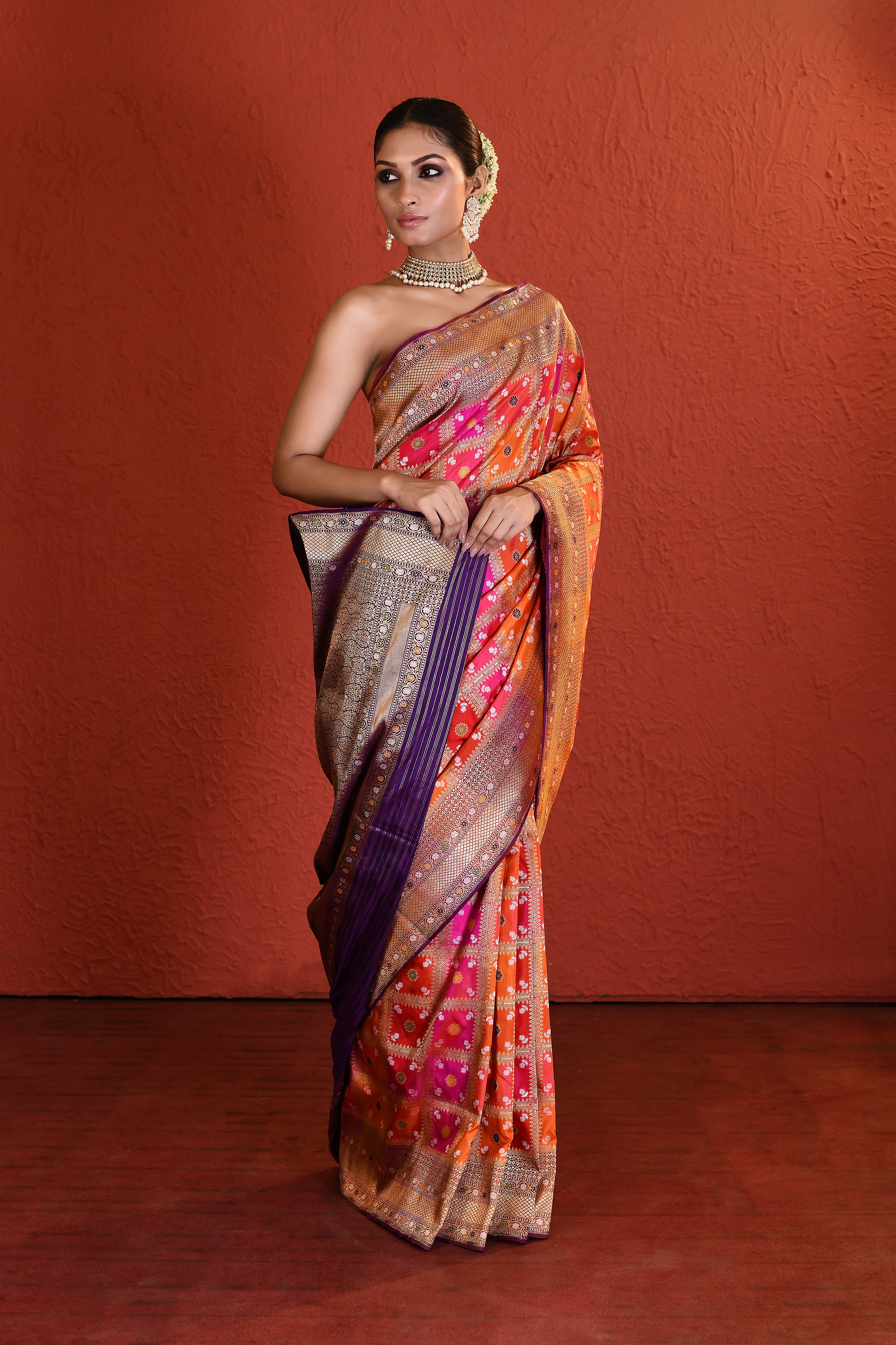 Multi-Colour Woven Banarsi Silk Saree