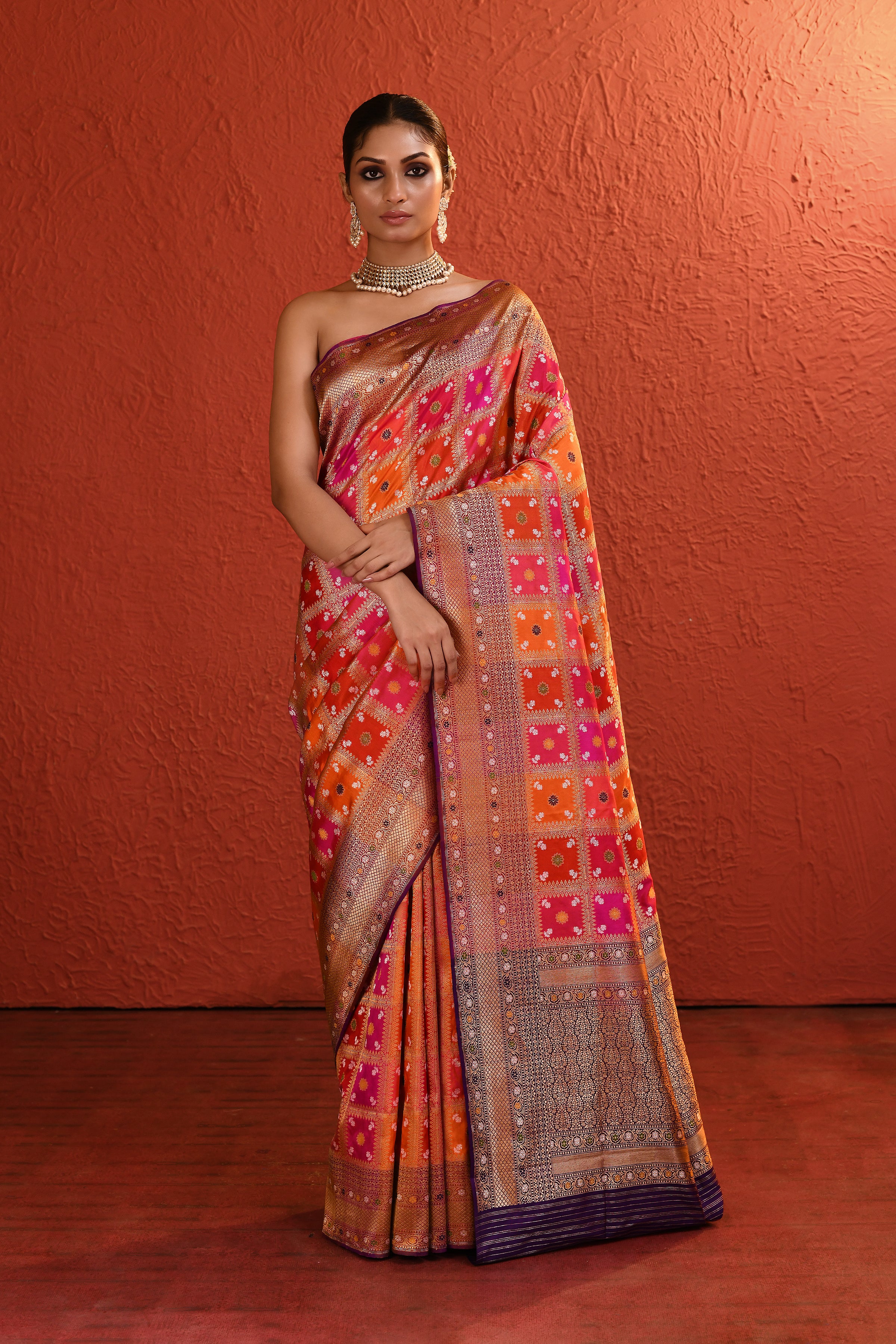 Multi-Colour Woven Banarsi Silk Saree