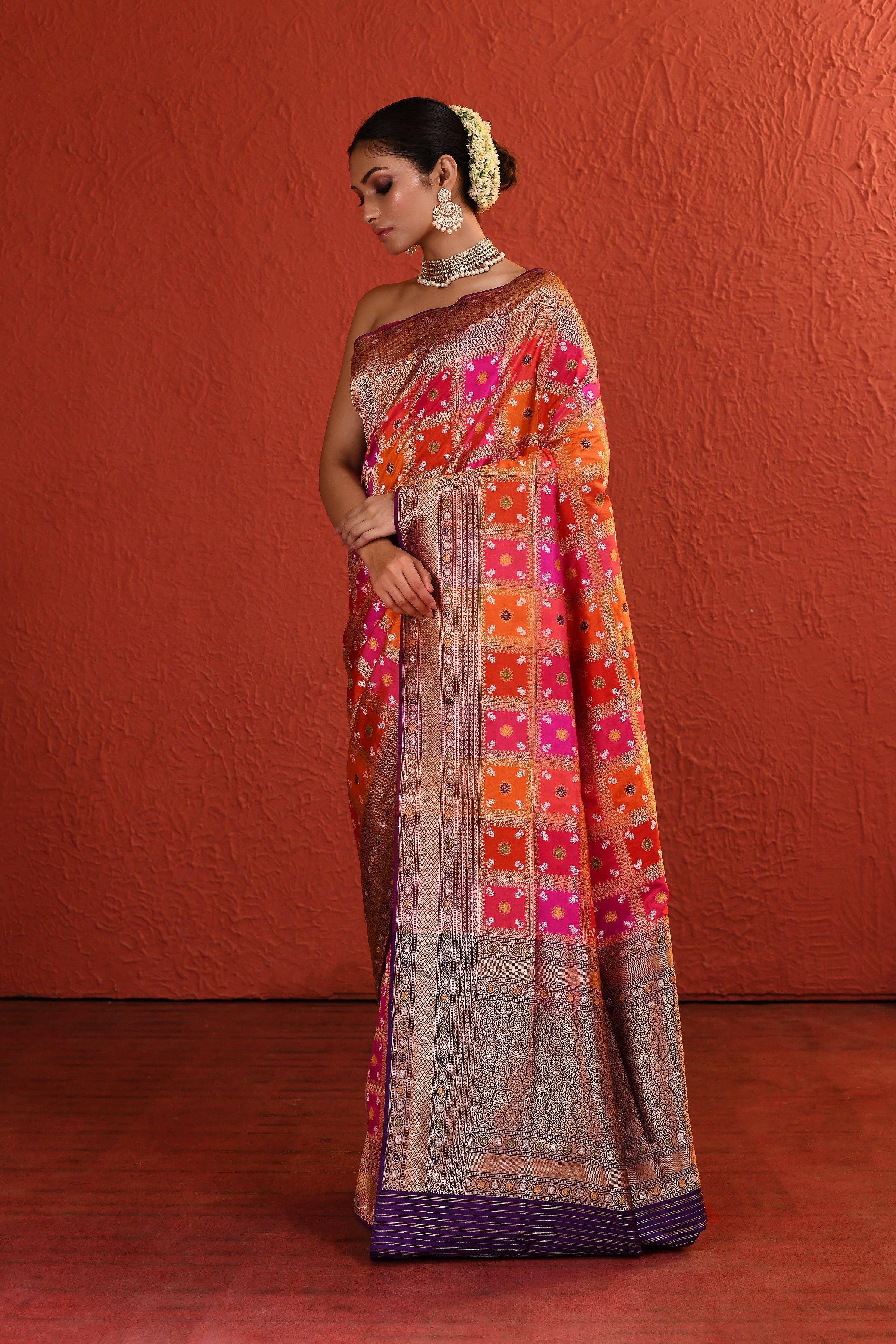 Multi-Colour Woven Banarsi Silk Saree