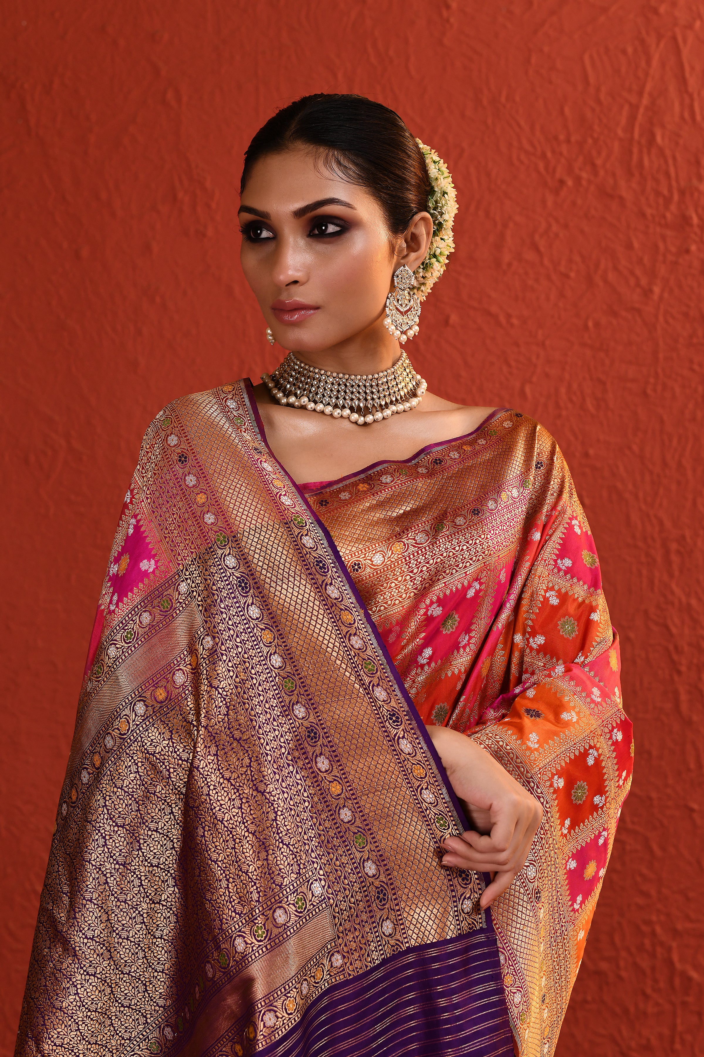 Multi-Colour Woven Banarsi Silk Saree