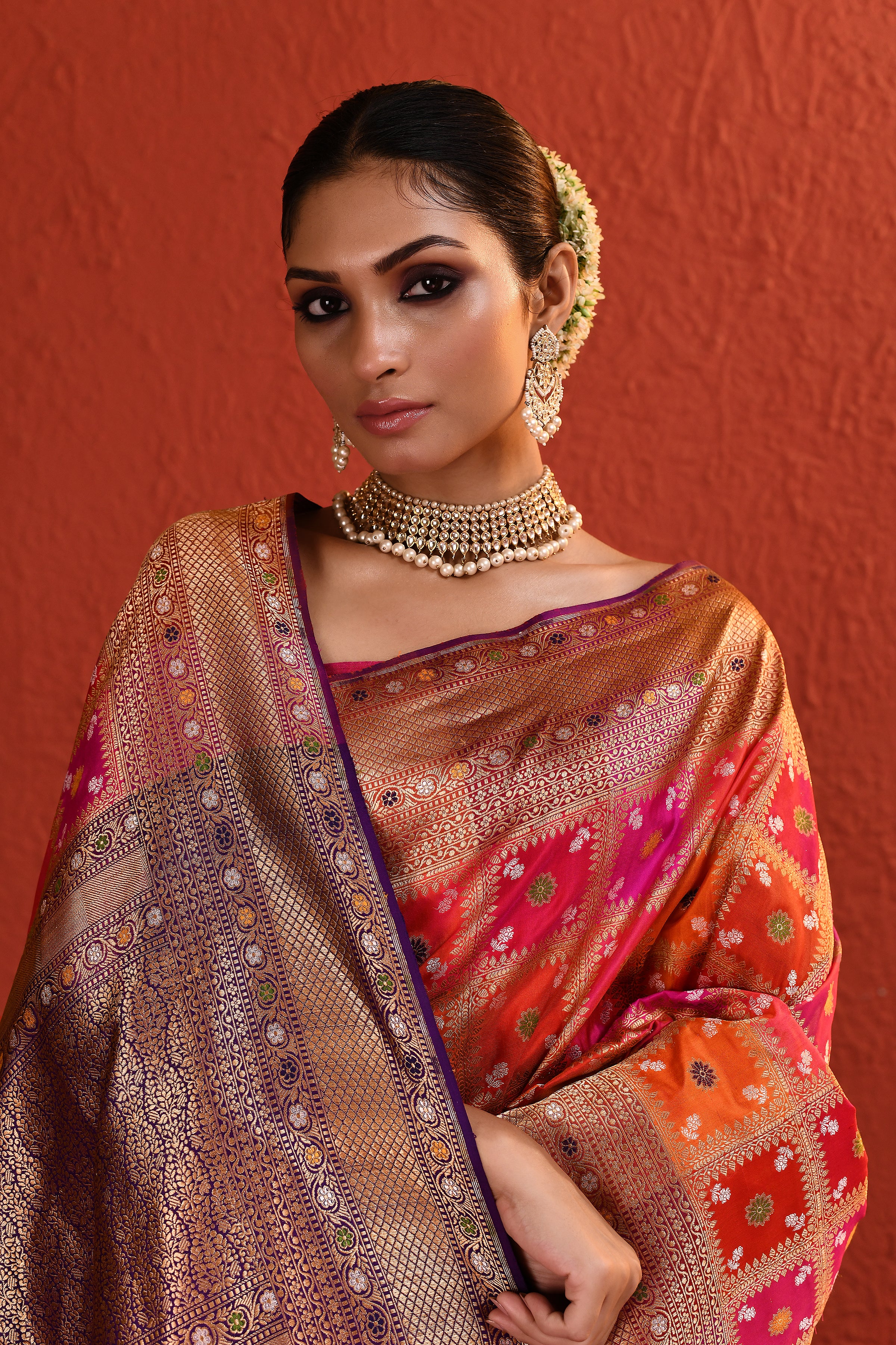Multi-Colour Woven Banarsi Silk Saree