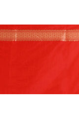 Orange Red Rangkaat Banarsi Silk Saree