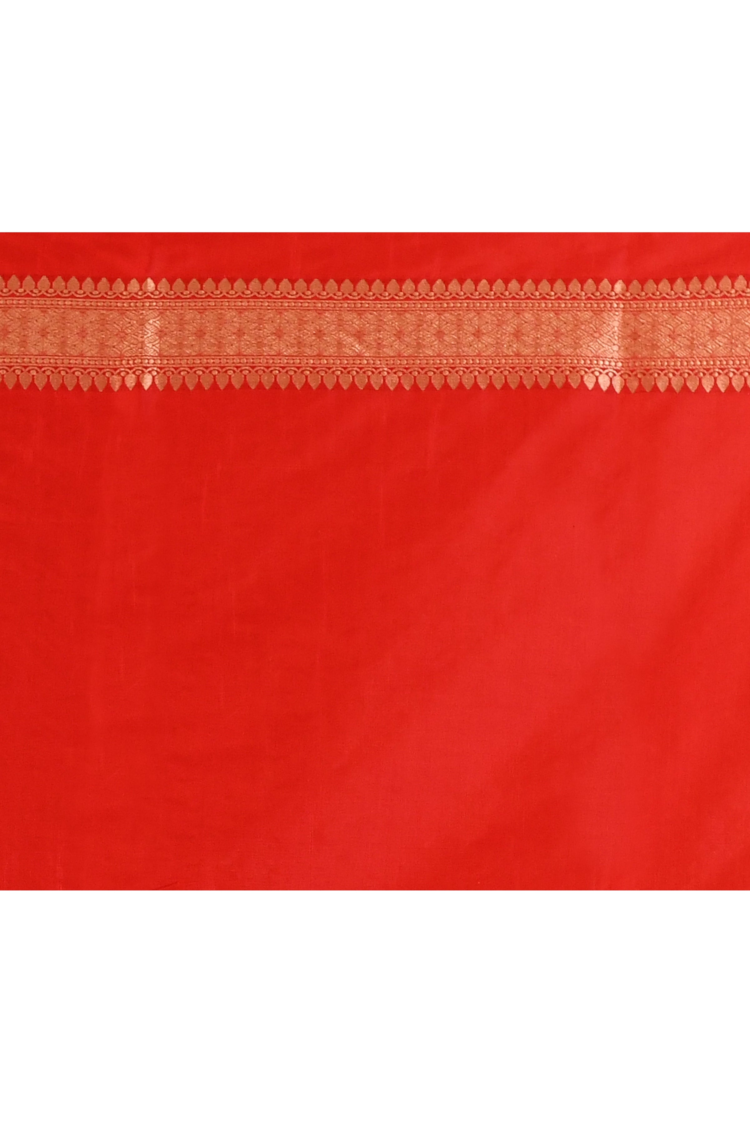 Orange Red Rangkaat Banarsi Silk Saree