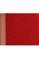 Yellow Checkered Banarsi Silk Saree with Red Bordered Palla