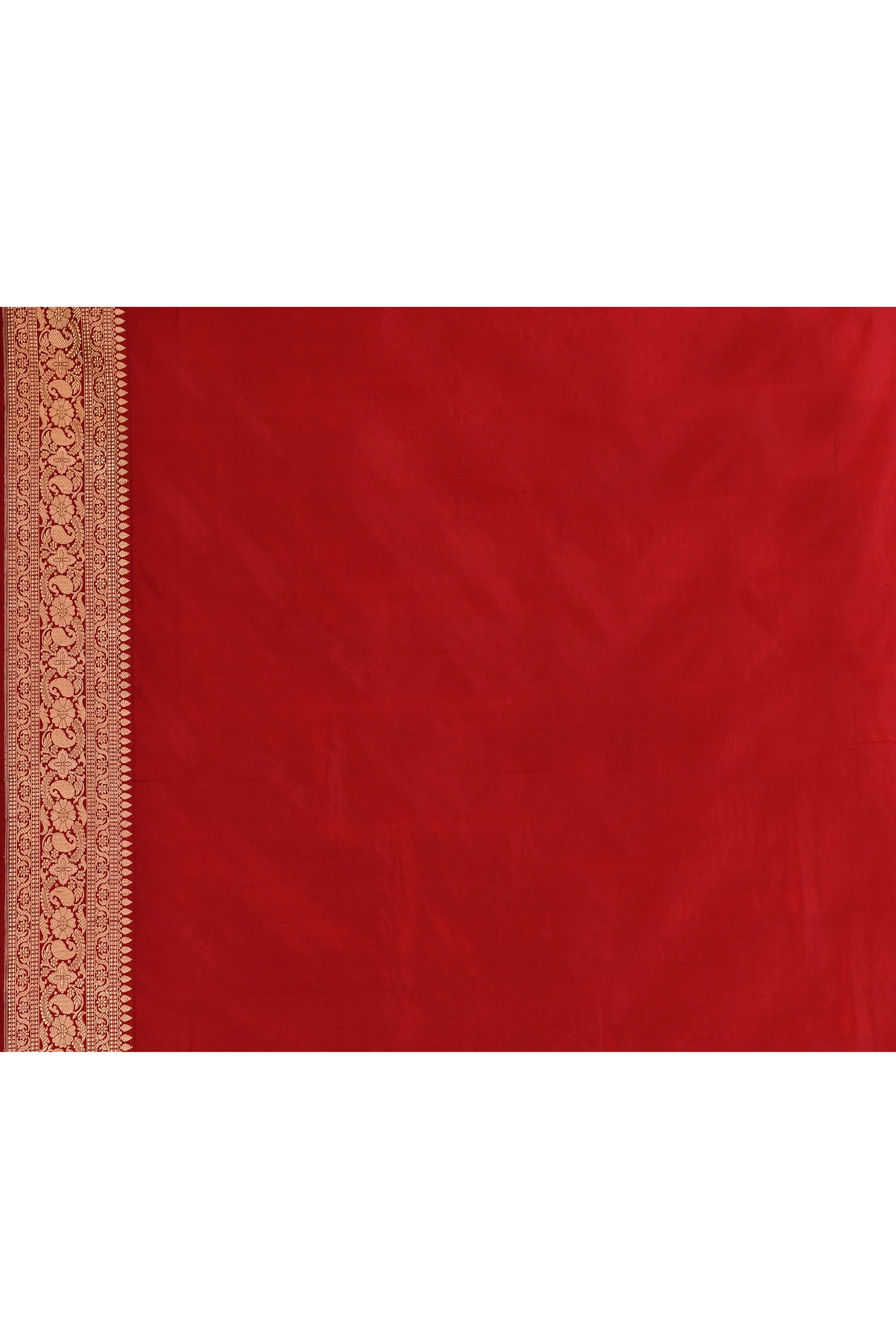 Yellow Checkered Banarsi Silk Saree with Red Bordered Palla