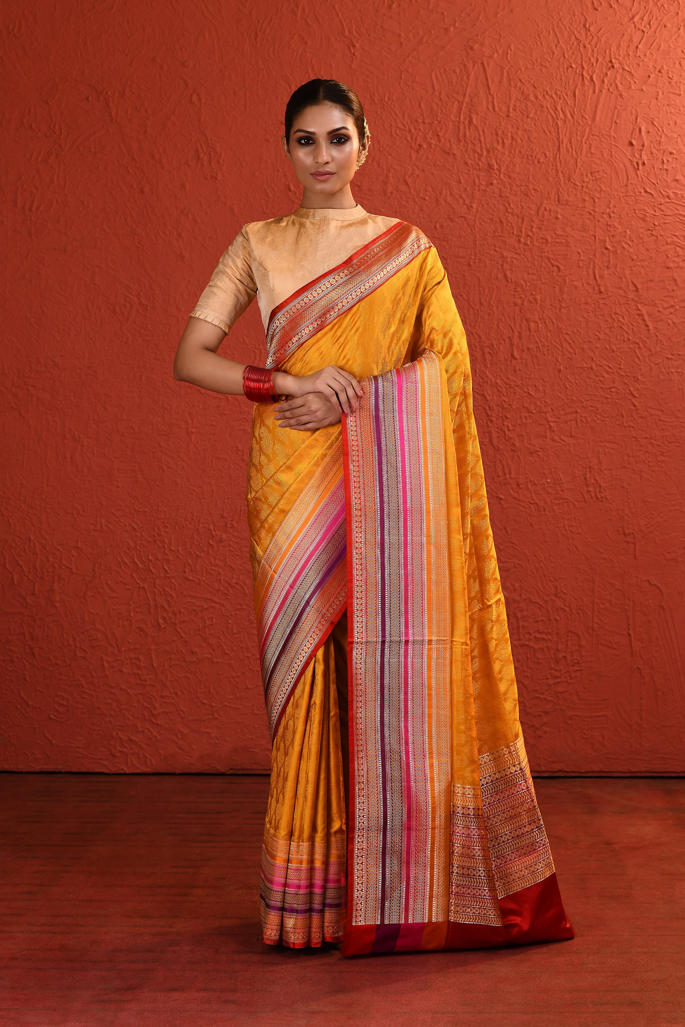 Yellow Woven Silk Saree with Intricate Palla