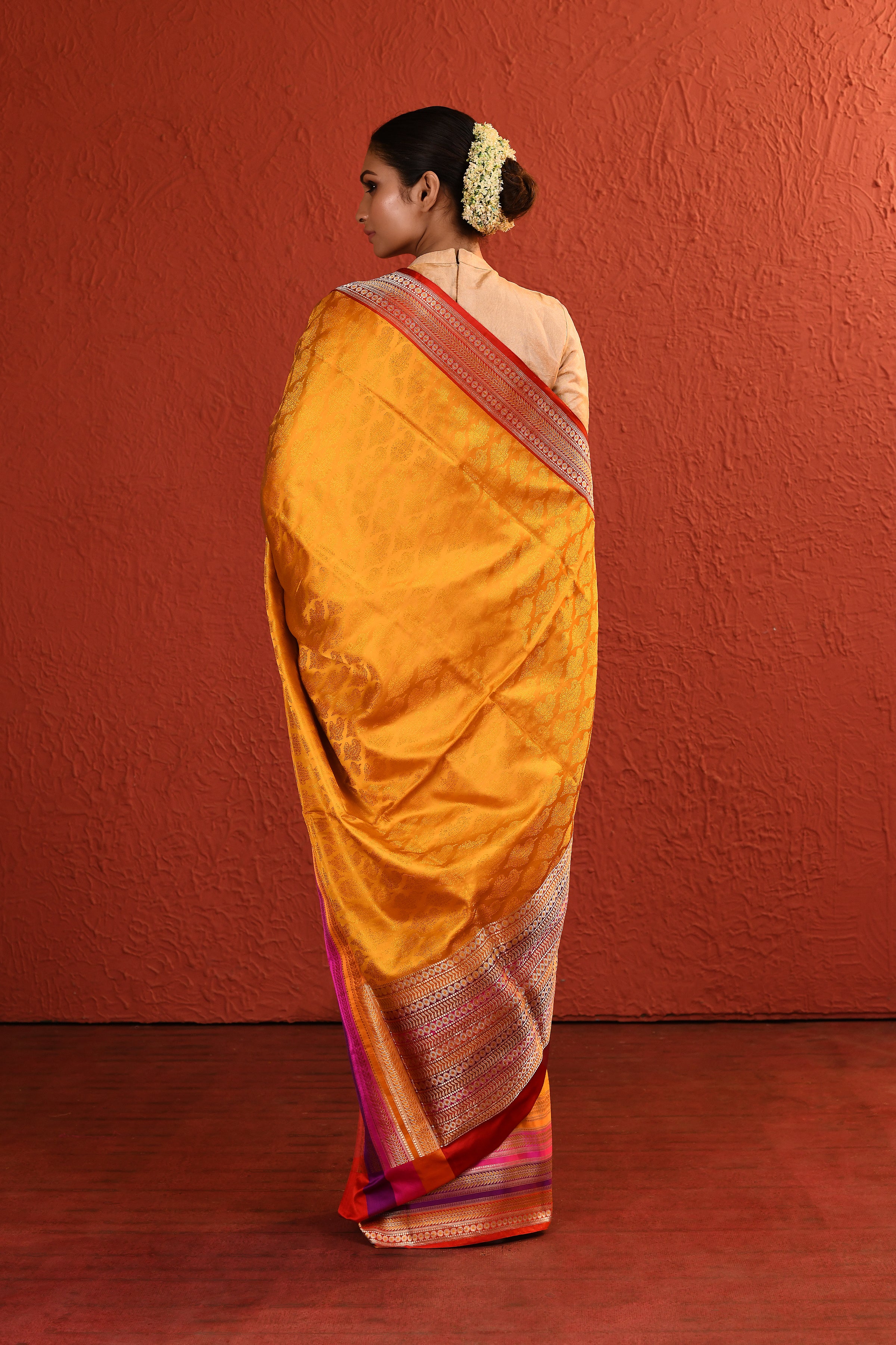 Yellow Woven Silk Saree with Intricate Palla