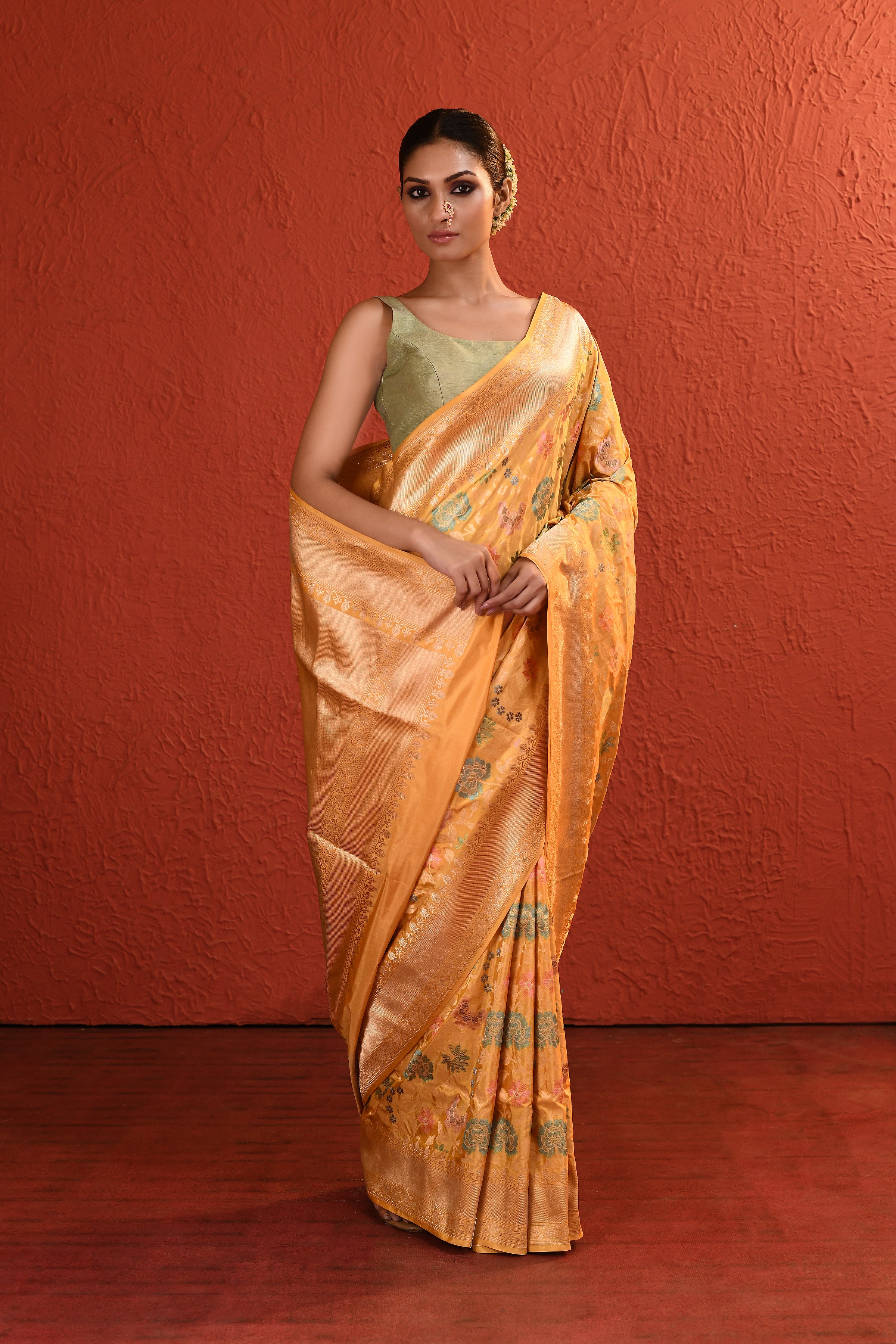 Multi Meenakari Floral Handwoven Silk Saree