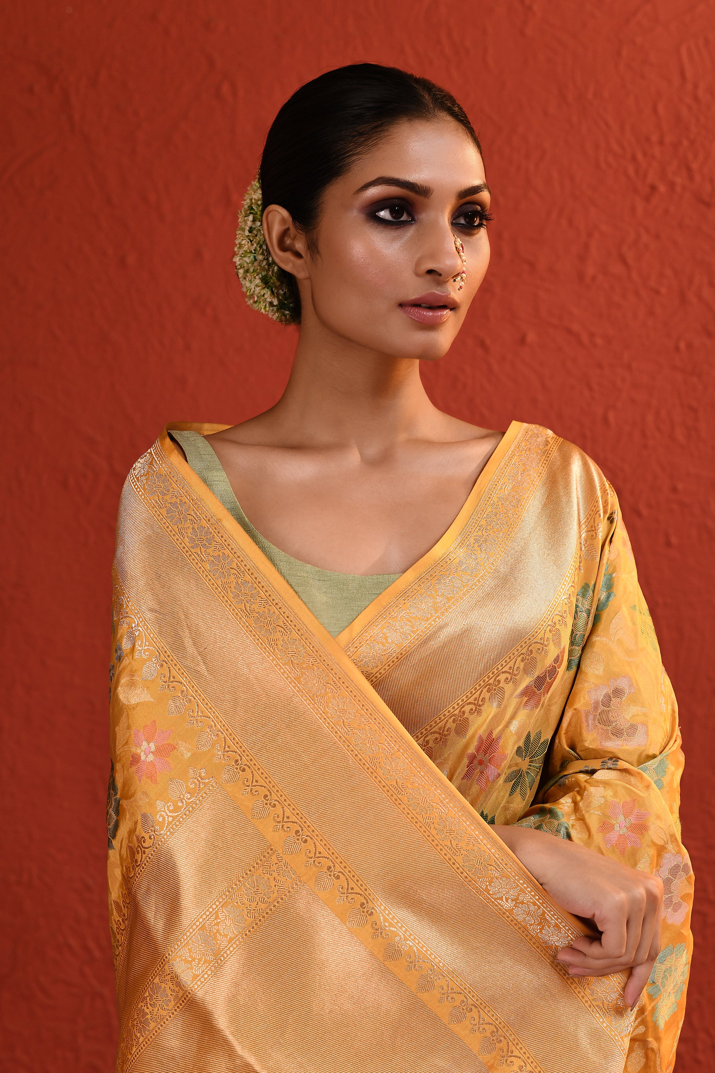 Multi Meenakari Floral Handwoven Silk Saree