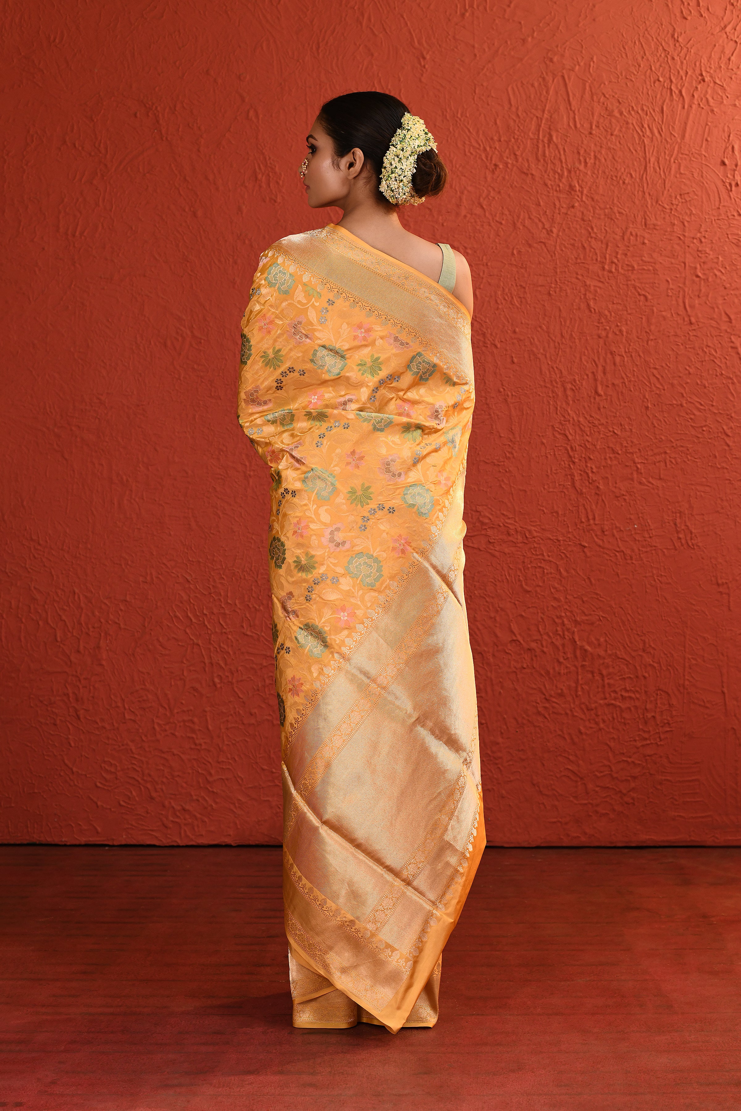 Multi Meenakari Floral Handwoven Silk Saree