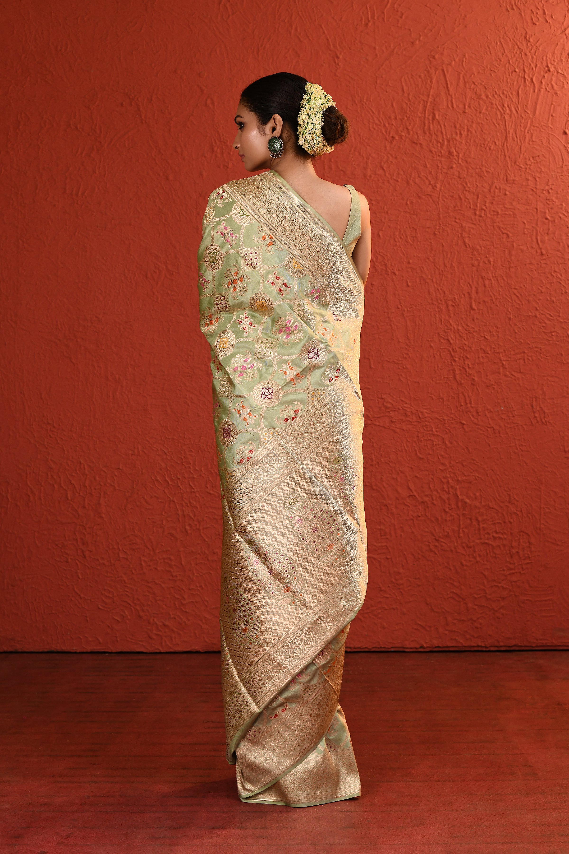Green Meenakari Silk Handwoven Saree