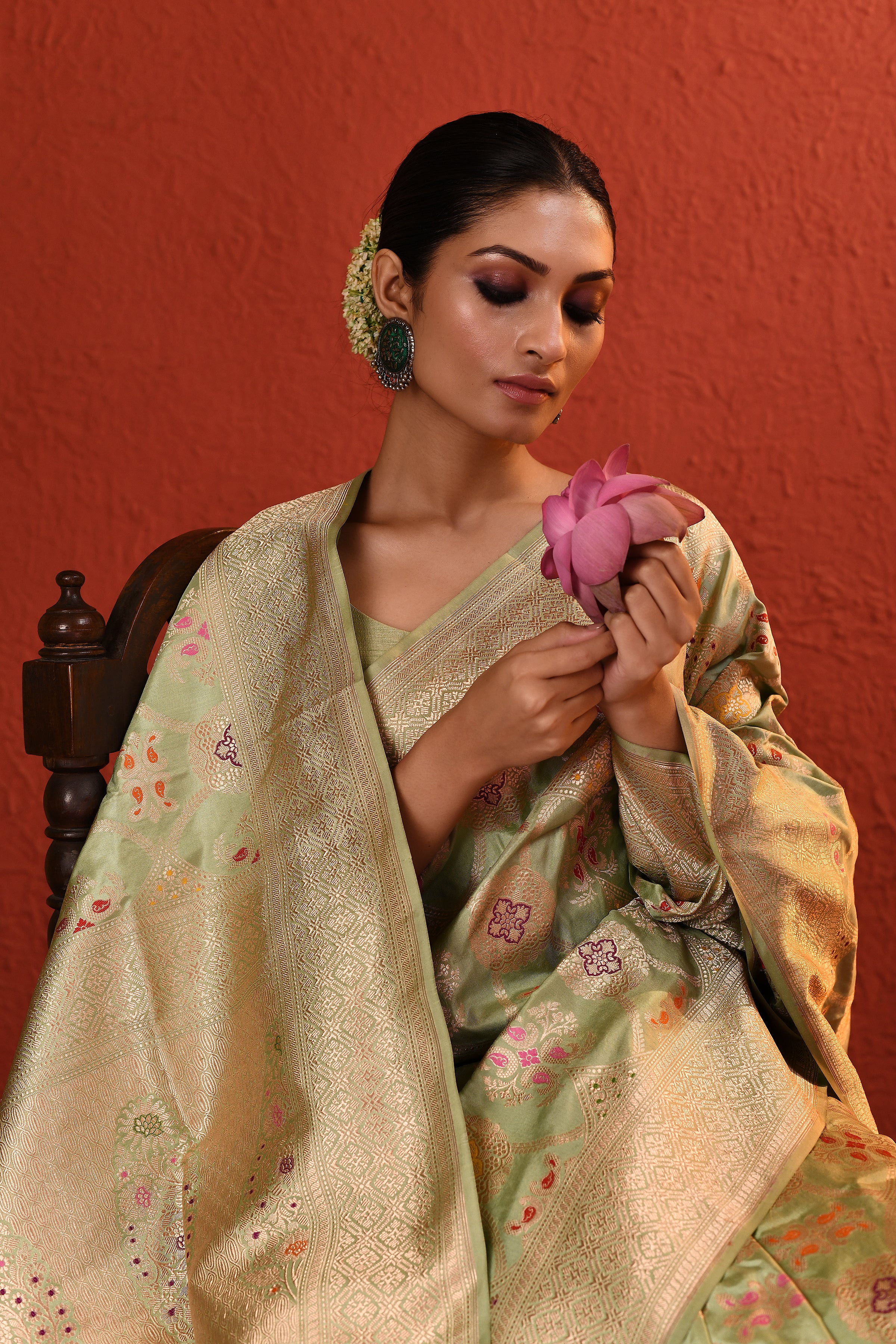 Green Meenakari Silk Handwoven Saree