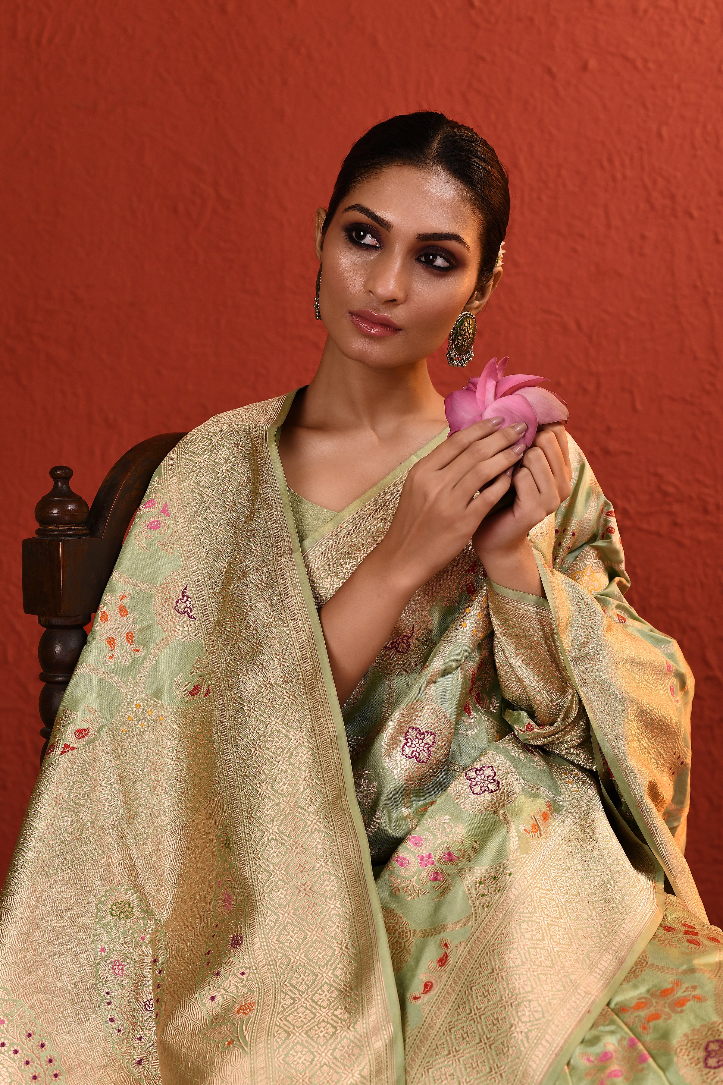 Green Meenakari Silk Handwoven Saree