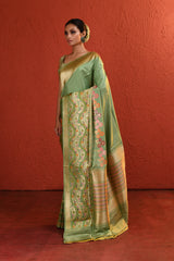 Forest Handwoven Banarsi Silk Saree