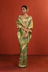 Forest Handwoven Banarsi Silk Saree