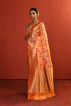 Orange Meenakari Jaal Handwoven Silk Saree