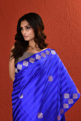 Blue Boota Mashru Silk Saree