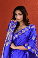 Blue Boota Mashru Silk Saree