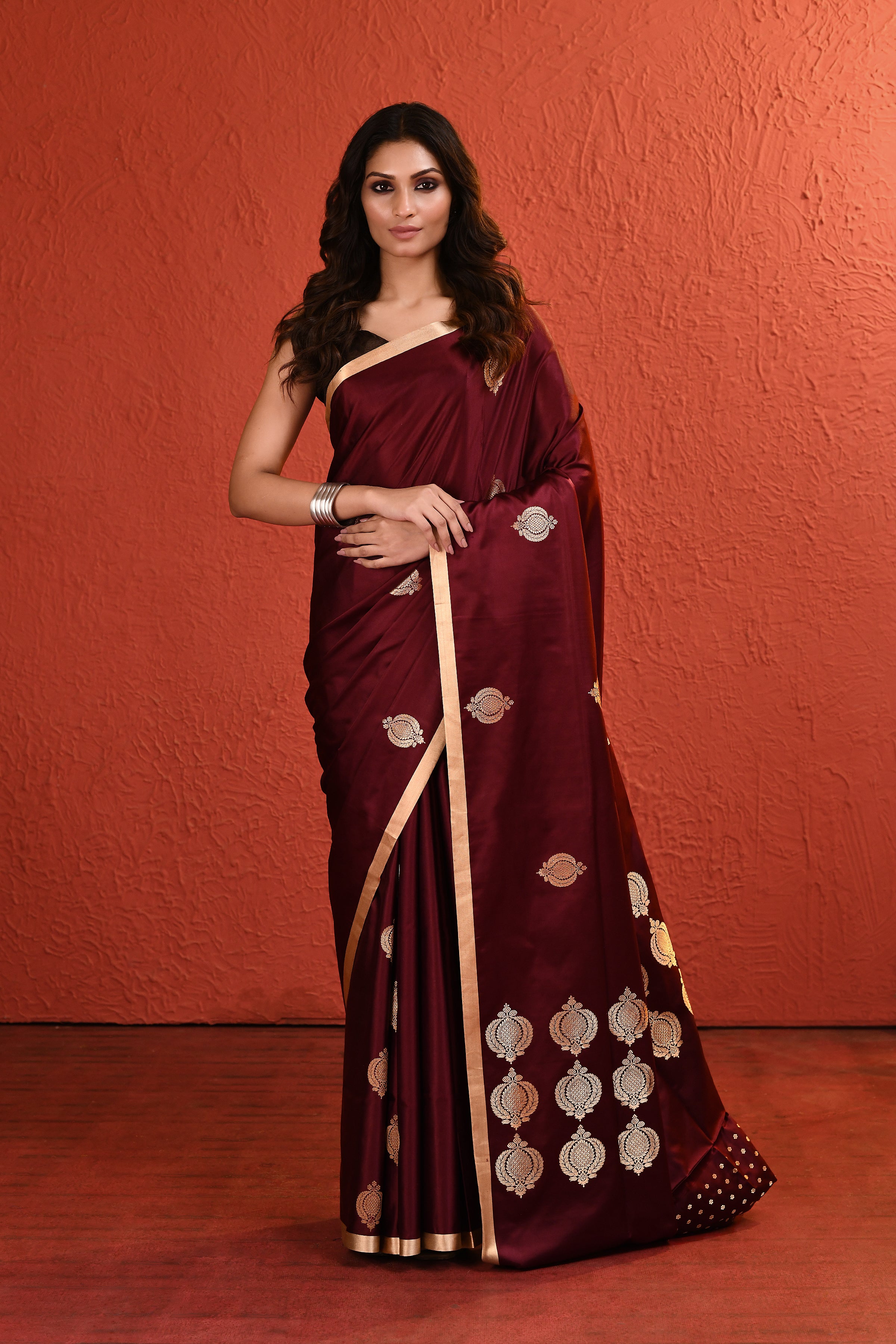 Maroon Mashru Silk Saree