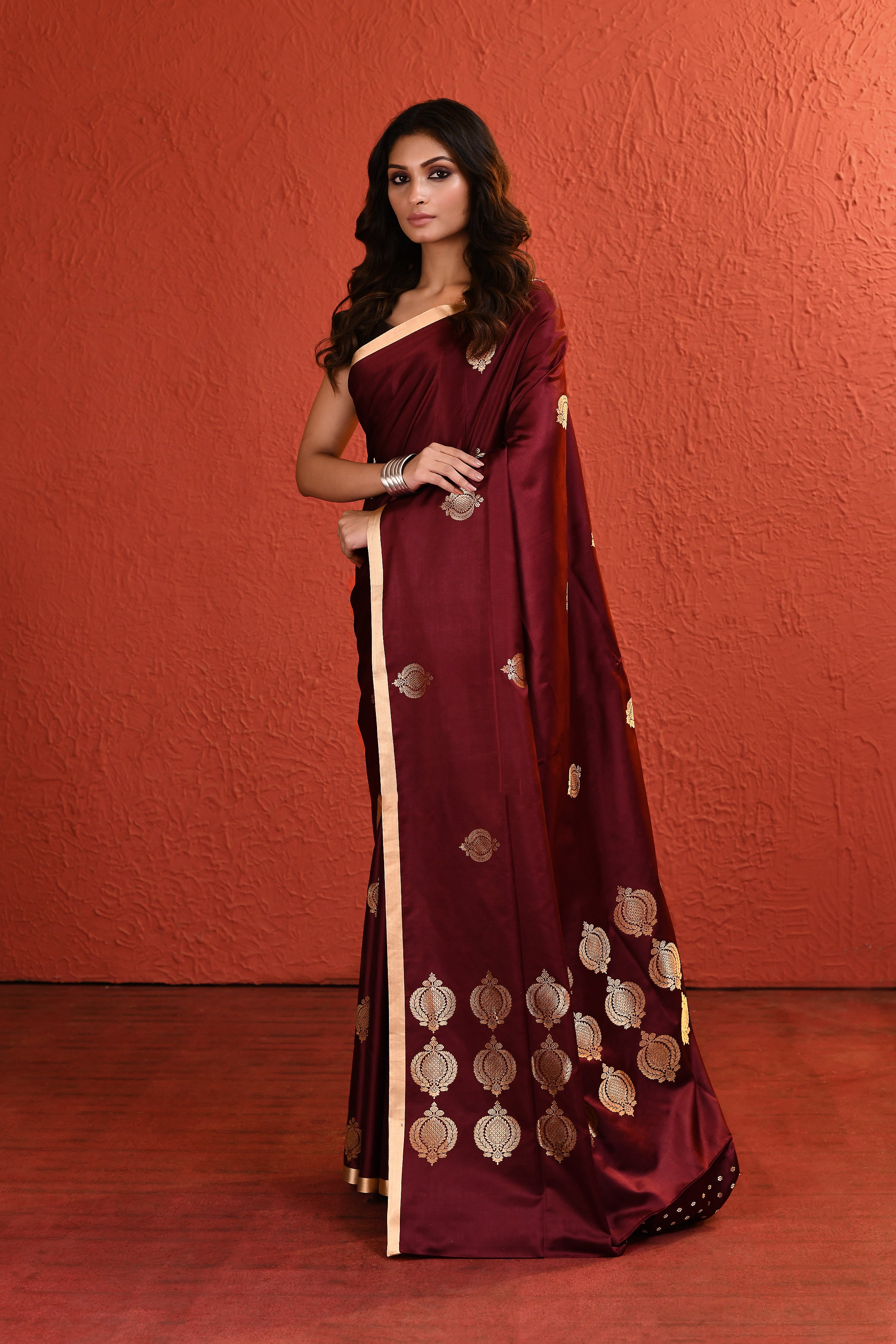Maroon Mashru Silk Saree