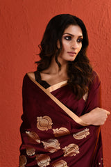 Maroon Mashru Silk Saree