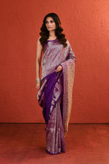 Purple Brocade Silk Saree