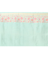 Blue Multi-Floral Weave Banarsi Silk Saree with Running Blouse Piece