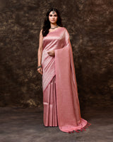Pink Banarsi Brocade Silk Saree