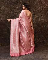 Pink Banarsi Brocade Silk Saree