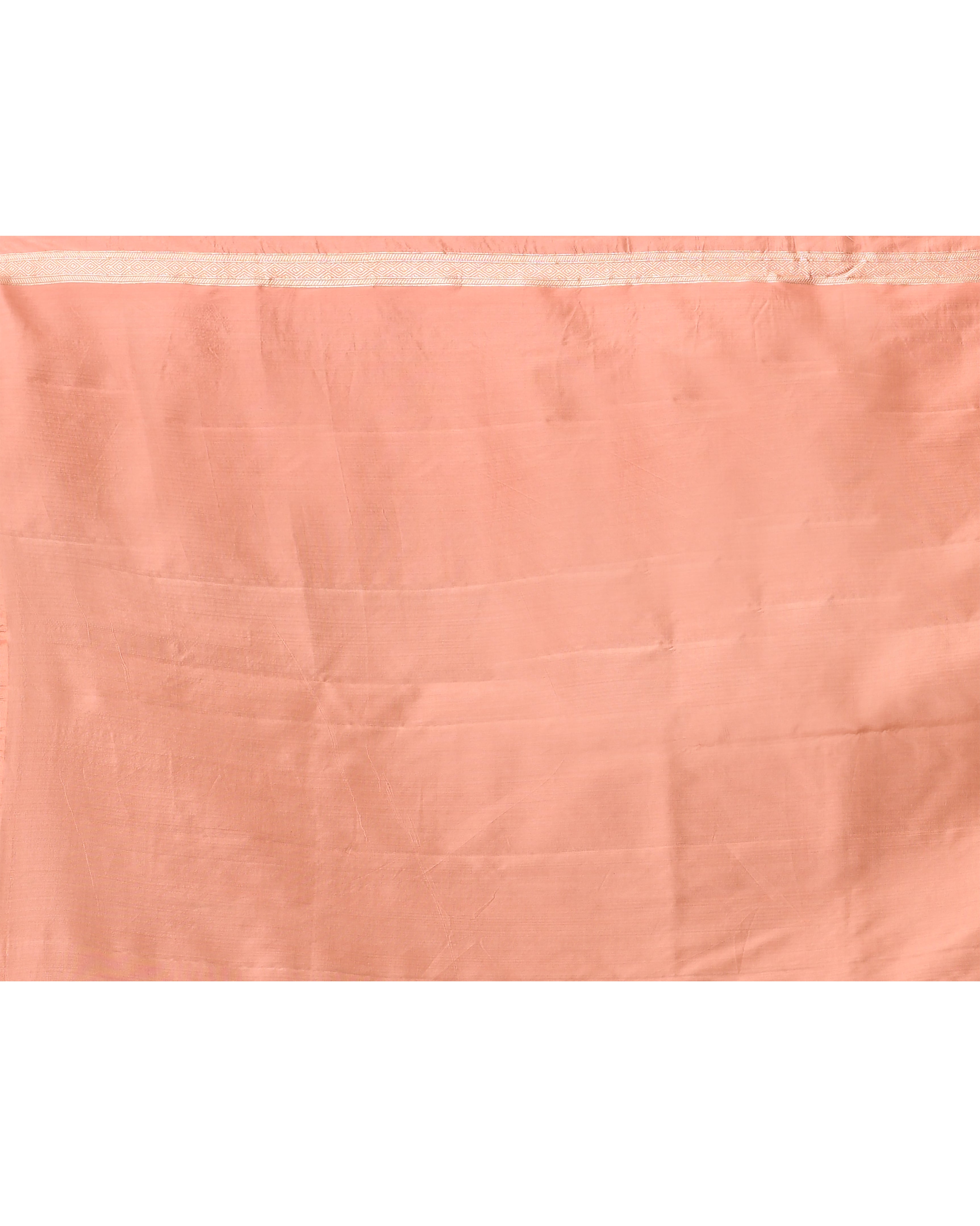 Peach Meenakari Floral Jaal Silk Saree with Running Blouse Piece