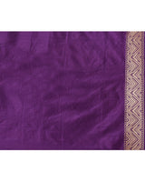 Purple Geometric Border Palla Banarsi Silk Saree