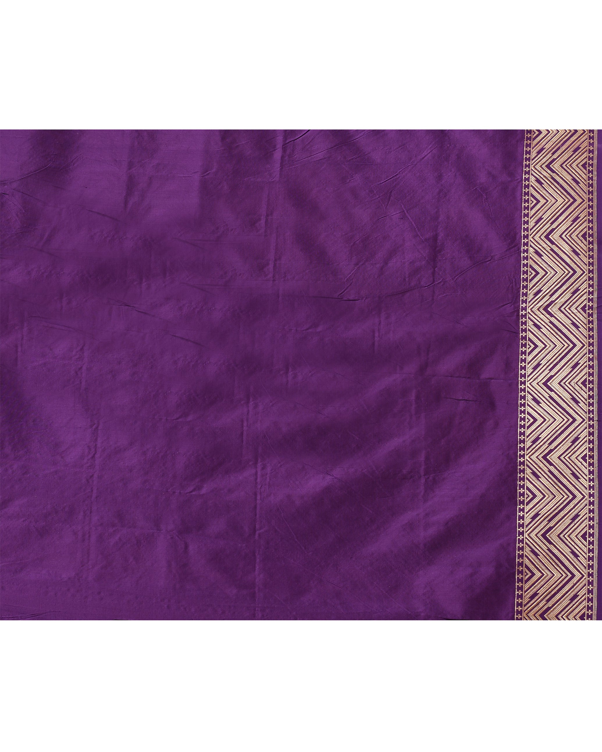 Purple Geometric Border Palla Banarsi Silk Saree