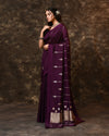 Purple Contemporary Summer Silk Saree with Running Blouse Piece