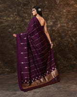 Purple Contemporary Summer Silk Saree with Running Blouse Piece