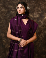 Purple Contemporary Summer Silk Saree with Running Blouse Piece