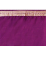 Purple Brocade Silk Saree with Running Blouse Piece