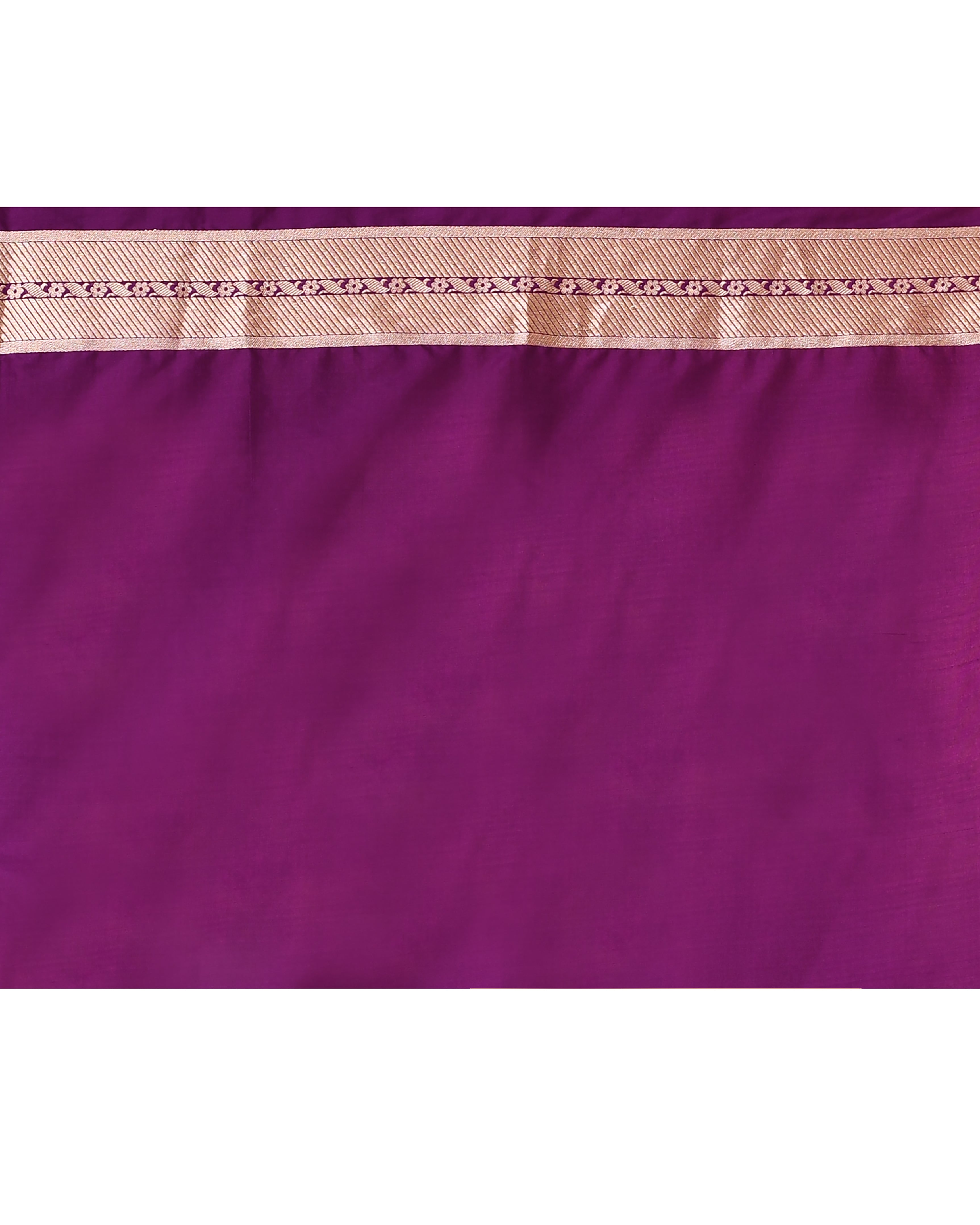 Purple Brocade Silk Saree with Running Blouse Piece
