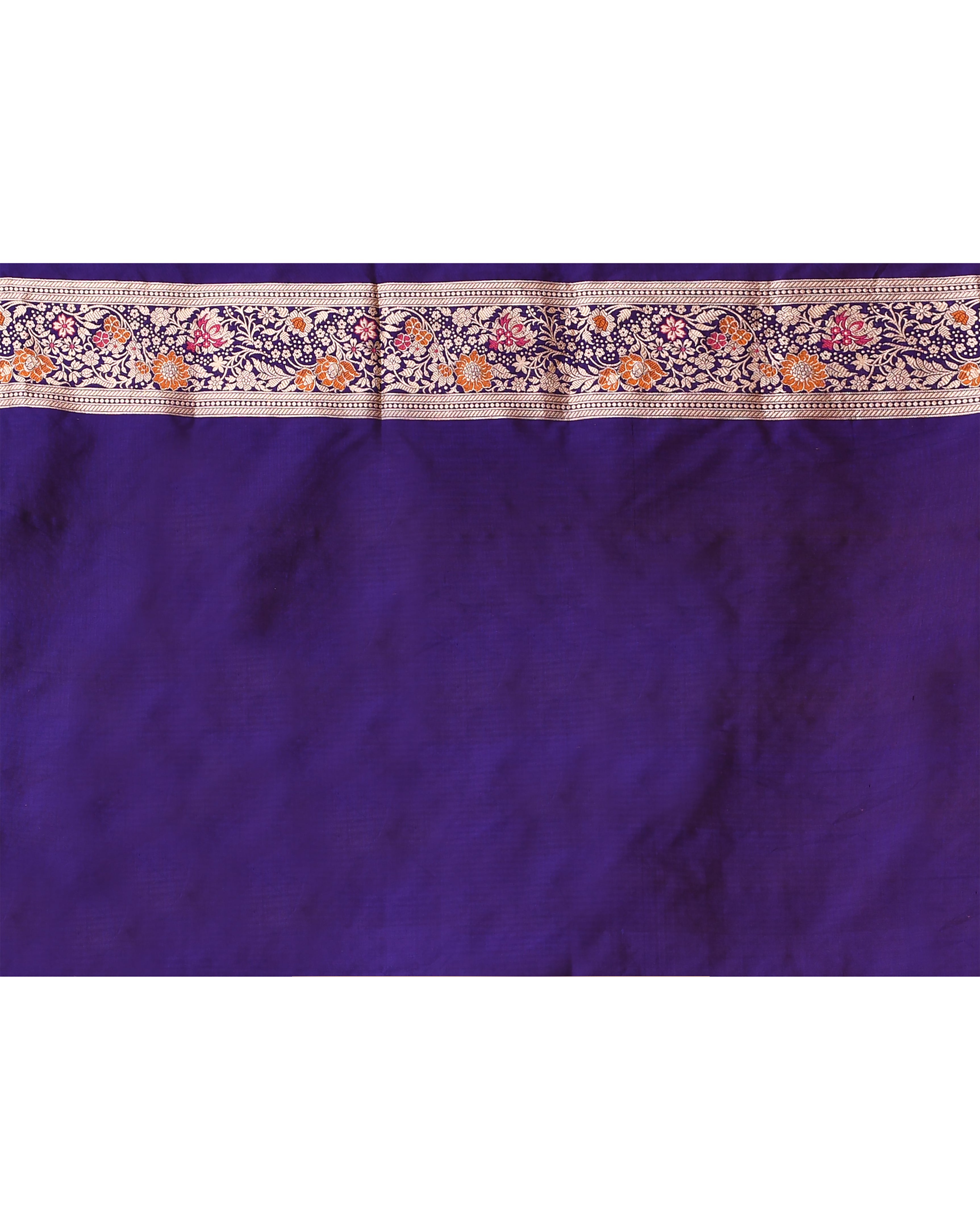 Blue Meenakari Jaal Banarsi Silk Saree with Running Blouse Piece