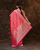 Pink Rangkaat Banarsi Silk Saree with Running Blouse Piece