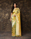 Lime Green Handwoven Banarsi Silk Saree