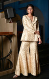 Ivory Banarasi Silk Jacket Garara Set