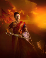 Bhagyashree in Purple Shikargah Banarsi Silk Duppatta