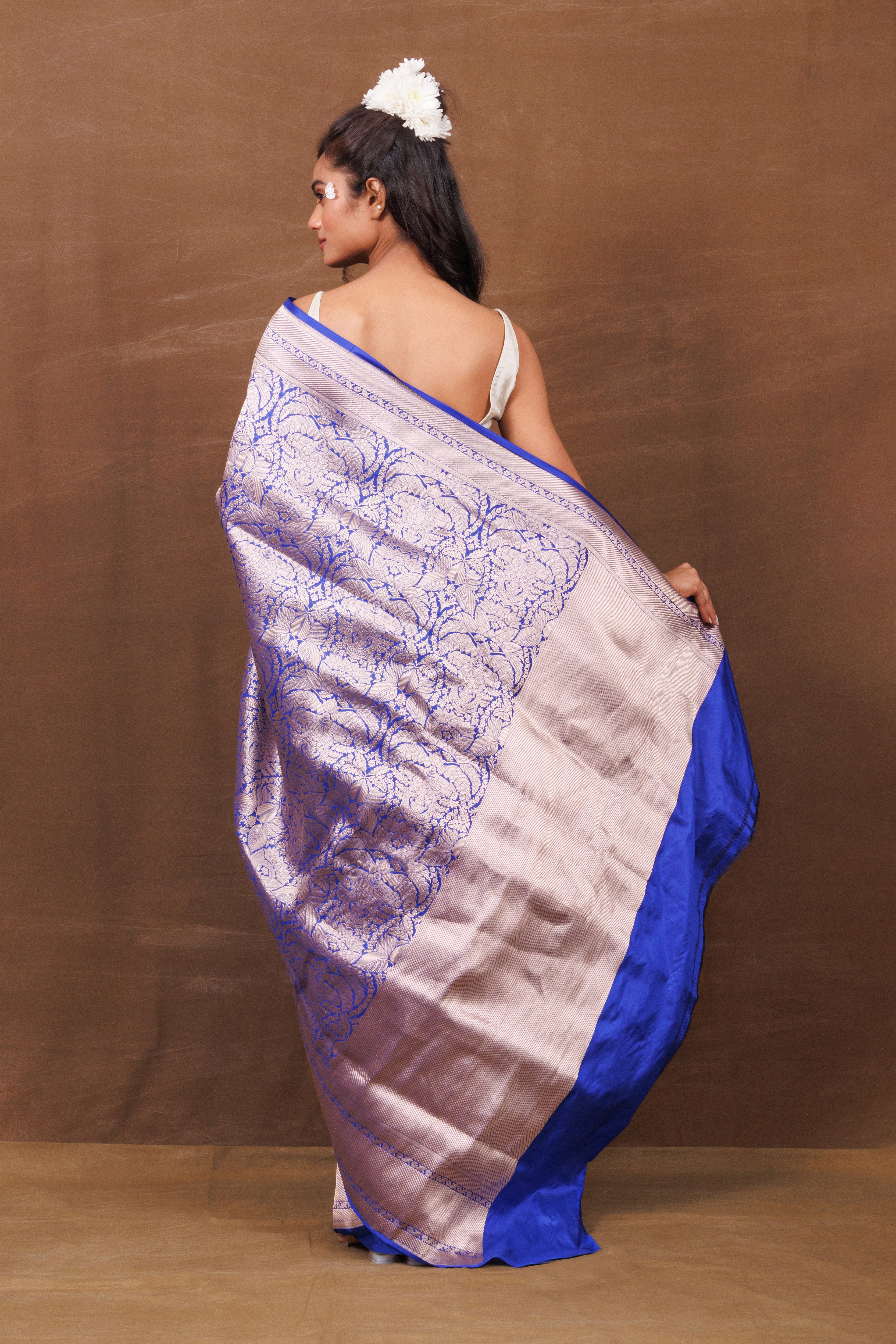 Royal Blue Banarasi Saree