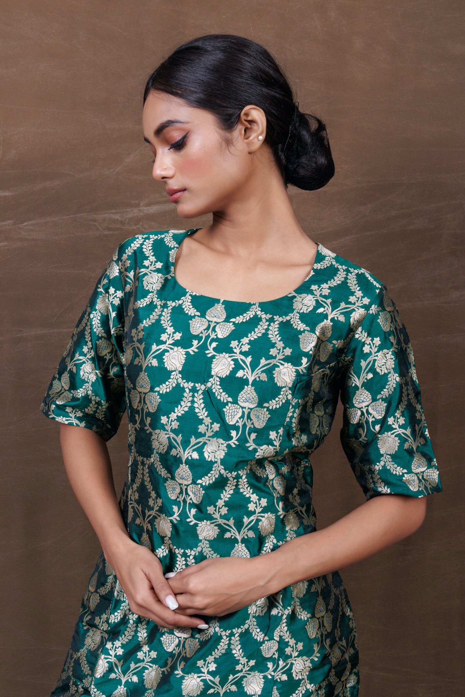 Banarasi Silk Zari Woven Kurta with Raw Silk Pant