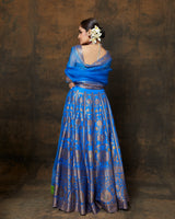 Blue Banarasi Lehenga Set